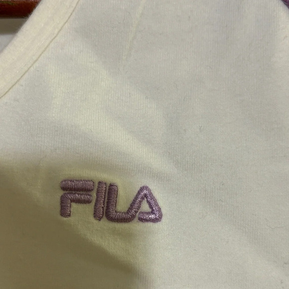 Fila Women's Cream and Purple Short Sleeve Tee, size extra small - Picture 3 of 7